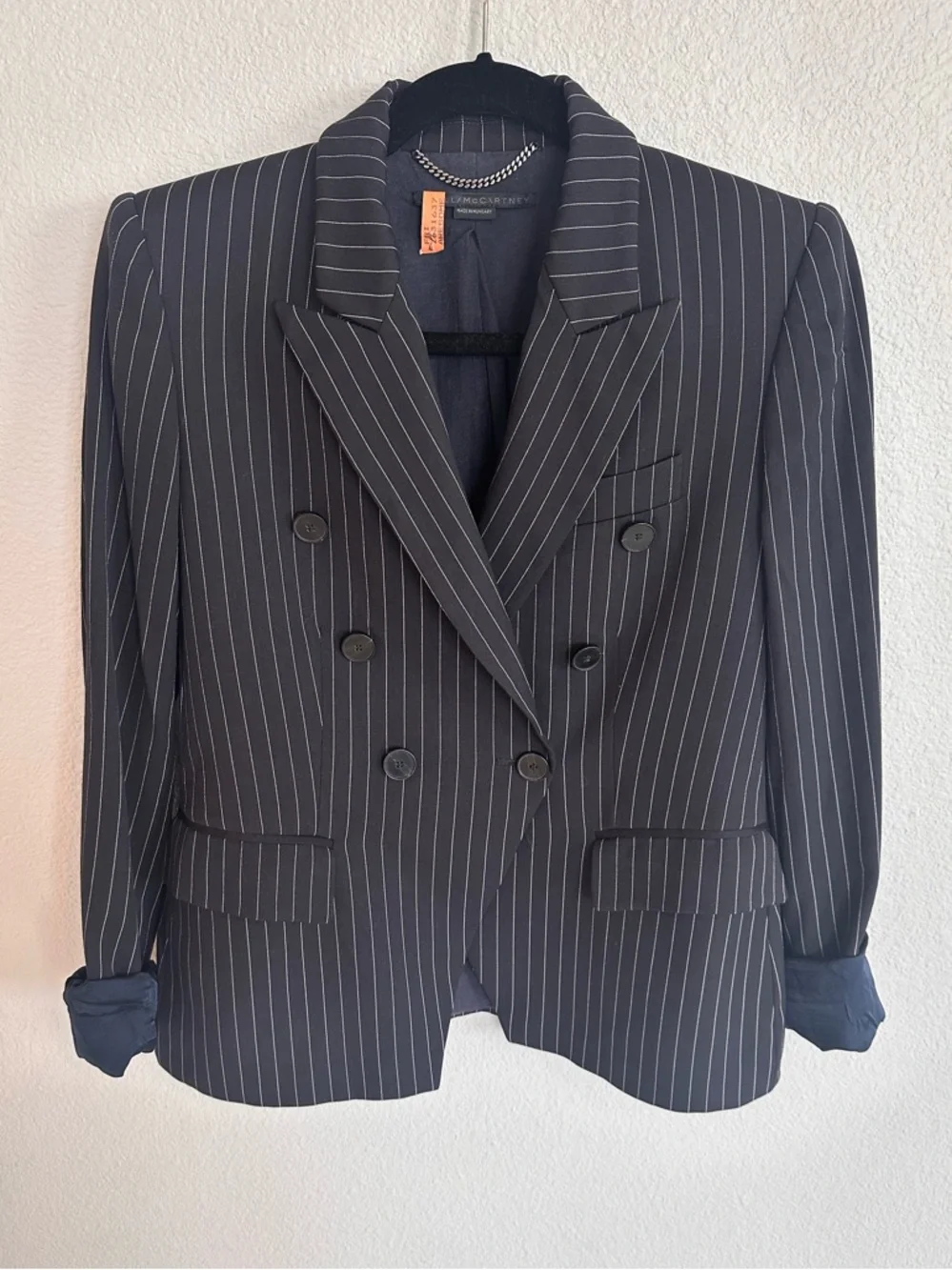 15. Stella McCartney Navy Pinstripe Blazer